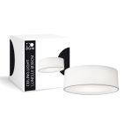 D'Lite Luz de techo Lunelle 30cm Textil Blanco | Apta para 2x E27 