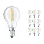 Multipack 10x Ledvance Classic LED E14 Pera con Filamento Clara 4.2W 470lm - 927 Luz muy Cálida | Mejor reproducción de color - Regulable - Reemplazo 40W