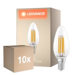 Multipack 10x Ledvance Classic LED E14 Vela Con Filamento Clara 3.4W 470lm - 827 Luz Muy Cálida | Regulable - Reemplazo 40W