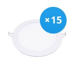 Multipack 15x Bright Choice Downlight LED UltraSlim 15W 1200lm 110D - 840 Blanco Frio | 190mm - Recorte 175mm
