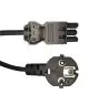 Noxion GST - Compatible Cable de alimentación Negro - Hembra + Schuko Europlug - 3m - 3 pole 0.75mm2