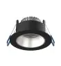 Noxion Foco LED Ares Profundo ring Negro 6W 540lm 927-940 3CCT - con Inner Circulo Plata | Recorte 68mm