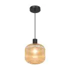 D'Lite Colgante De Luz Leffinge Ámbar Vidrio | Apta Para 1x E27