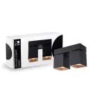 D'Lite Luz de techo Kubo Negro Ajustable y Rotativo | IP20 - Apta para 2x GU10