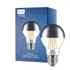 Philips Classic LED Bulbo E27 Pera Mirror 7.2W 650lm 650lm - 827 Luz muy Cálida | Regulable - Reemplazo 60W