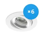 Multipack 6x Noxion Empotrado Spot Drome MR16 Ajustable Blanco | Recorte 69mm - GU10 Casquillo