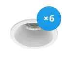 Multipack 6x Noxion Empotrado Spot D-round MR16 Blanco | Recorte 70mm - GU10 Casquillo