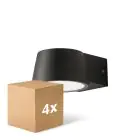 Multipack 4x D'Lite Luz De Pared Lira Negro 7W 600lm 830 Luz Cálida | IP54