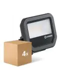 Multipack 4x Ledvance Proyector LED Aluminium Negro 8W 1100lm 100D - 830 Luz Cálida | IP66 - Simétrico