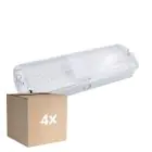 Multipack 4x Noxion LED Emergencia Luminaria de porche | Wall/Techo Montado | 8.5W 500lm - 865 Luz De Día | 20m Distancia de visualización - Luz De Emergencia 3 Horas - IP65 - Incl. 4 Direcciones