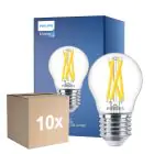 Multipack 10x Philips MASTER LED E27 Esférica Con Filamento Clara 3.5W 470lm - 922-927 Dim To Warm | Mejor Reproducción De Color - Regulable - Reemplazo 40W