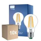 Multipack 10x Philips MASTER LED Bulbo Ultra Efficient E27 Pera Clara 4W 840lm - 830 Luz Cálida | Reemplazo 60W