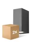 Multipack 2x D'Lite Luz De Pared Vrebos Negro Up & Down | IP54 - Apta Para 2x GU10