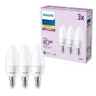 Multipack 3x Philips Bulbo LED E14 Vela Mate 5W 470lm - 827 Luz Muy Cálida
