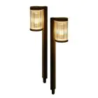 Paquete dúo 2x Interlight Pico Luz Solar Jardín Linterna Negro 1W 40lm - 830 Luz Cálida | incl. Batería