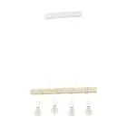 Eglo Colgante De Luz Townshend Acero Blanco Madera | IP20 - Apta para 4x E27 