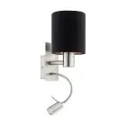 Eglo Luz De Pared Pasteri Acero Níquel Satinado 40 | IP20 - Incl. Foco y Excl. 1x E27